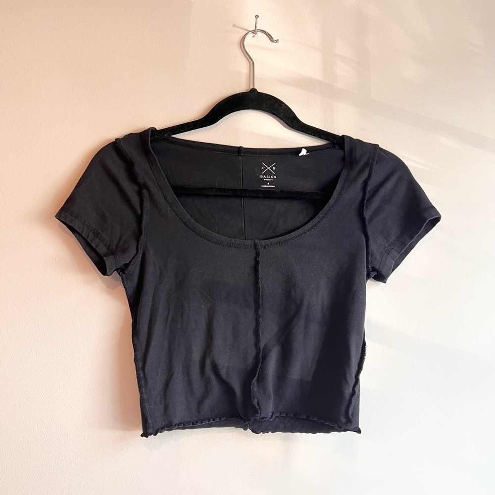 Pacsun Black Scoop Neck Crop Top